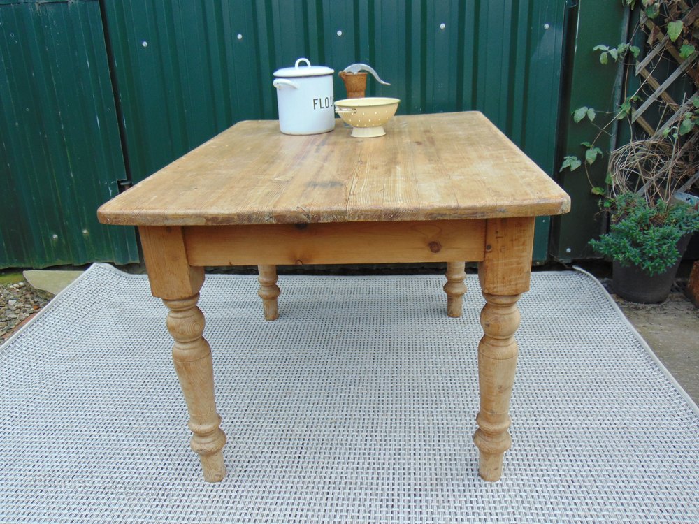 Antiques Atlas Vintage Pine Scrub Topped Pine Farmhouse Table