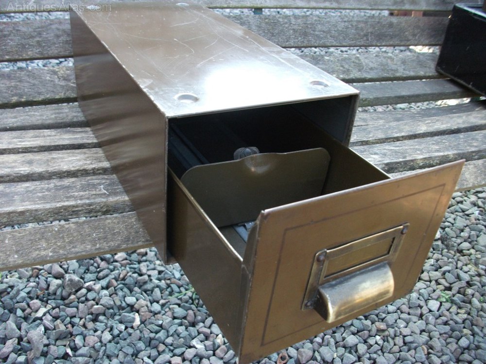 Antiques Atlas - Vintage 1 Drawer Metal Filing Box as302a254 / 3403d