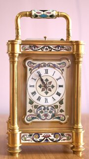 Antique Champleve Large Repeater Carriage Clock