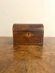 19th Century Walnut Tea Caddy With Tunbridge Inlay