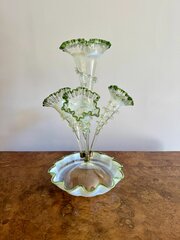 19th Century Vaseline And Green Glass Epergne 