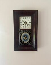 Antique 19th Century American Mahogany Wall Clock 