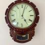 Antique mahogany drop dial wall clock  19th Century mahogany drop dial wall clock