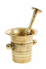 Antique Brass Pestle & Mortar