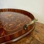 Antique marquetry inlaid tray  Edwardian marquetry inlaid tray