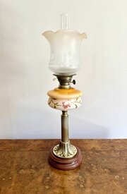 Antique Edwardian Quality Brass Oil Lamp