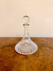 Antique Edwardian Quality Cut Glass Ships Decanter