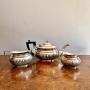 Antique Edwardian silver plate three piece tea set