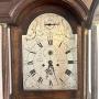 George III clock  Oak arched dial long case clock
