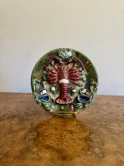 Antique Portuguese Majolica Palsy Ware Wall Plate
