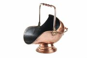 Antique Victorian Copper Helmet Coal Scuttle