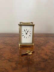 Antique Victorian French Brass Carriage Clock