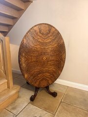 Antique Victorian Burr Walnut Loo Table
