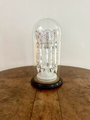 Antique Victorian Glass Lustre & Glass Dome