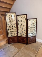 Antique Victorian Graduated Folding Nursery Screen