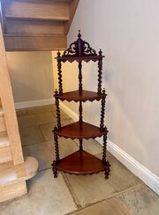Antique Victorian Mahogany Corner Whatnot