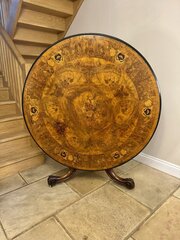 Antique Victorian Marquetry Inlaid Centre Table 