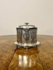 Antique Victorian Silver Plated Biscuit Barrel