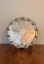 Antique Victorian Silver Plated Circular Tray