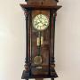 Antique Victorian walnut double weight wall clock