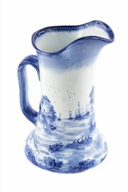 Blue And White Norfolk Jug By Doulton Lambeth