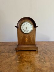 Edwardian Quality Mahogany Inlaid Mantle Clock 