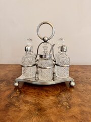Edwardian Silver Plated Six Bottle Cruet Set