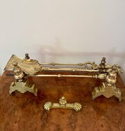 Elegant Quality Victorian Brass Fireplace Set