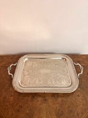 Fine Quality Antique Edwardian Silver Plated Tray 