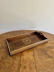 Fine Quality Antique Brass Inlaid Tray 