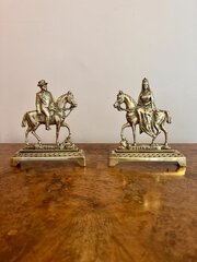 Fine Quality Pair Of Antique Brass Doorstops 