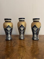  Garniture Of Antique Royal Doulton Vases 