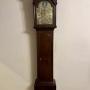 George III mahogany brass arched long case clock