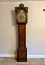 George III Oak Arched Face Long Case Clock