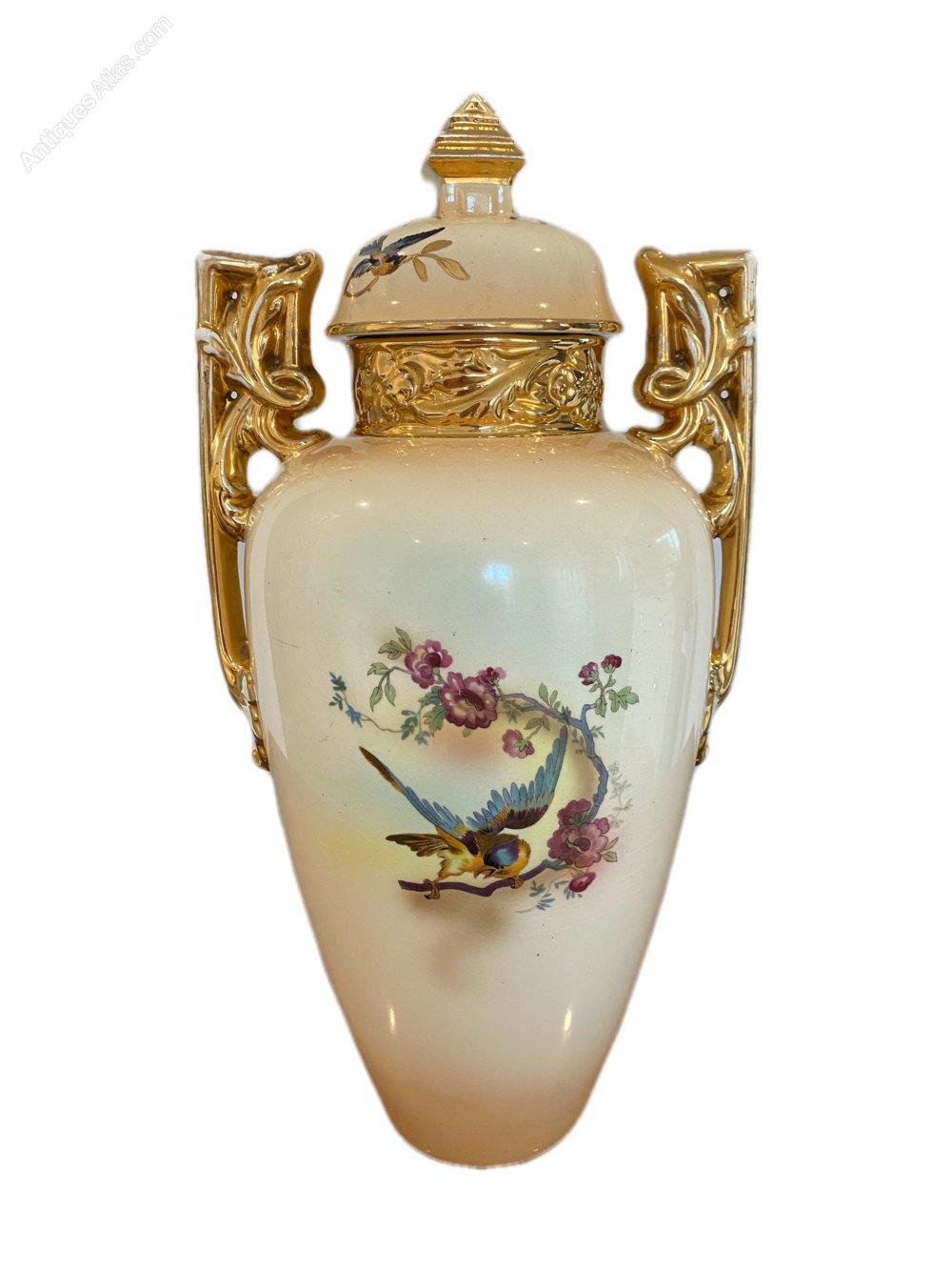 Antiques Atlas Large Antique Victorian Quality Hand Painted Vase