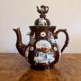 Large Unusual Antique Bargeware Tea Pot