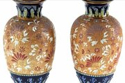 Pair Of Quality Antique Royal Doulton Vases