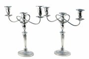 Pair Of Victorian Silver Plated Candelabras