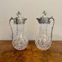 Pair antique Edwardian silver plated claret jugs 