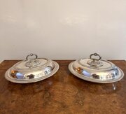  Pair Of Edwardian Silver Plated Entree Dishes