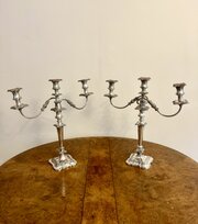 Pair Of Victorian Ornate Silver Plated Candelabras