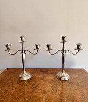 Pair Of Antique Edwardian Silver Plated Candelabra