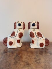 Pair of antique Victorian Staffordshire dogs