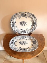Pair Of Quality Antique Victorian Meat Platters 
