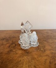 Pretty Antique Edwardian Quality Cut Glass Cruet 