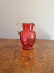 Pretty Antique Victorian Cranberry Glass Jug