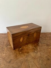 Pretty Antique Victorian Mahogany Inlaid Tea Caddy