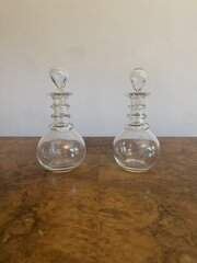 Pretty Pair Of Antique Edwardian Decanters 