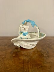 Pretty Quality Antique Victorian Porcelain Basket 