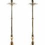 Quality Pair Of Tall Antique Brass Candlesticks
